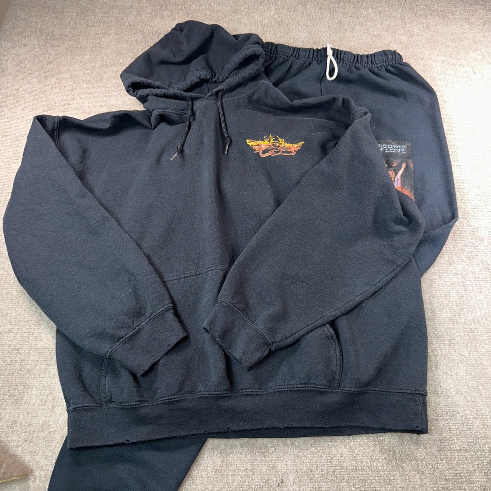 Boys Lie Prisoner of Love Black Hoodie and Sweatpants Set One Size